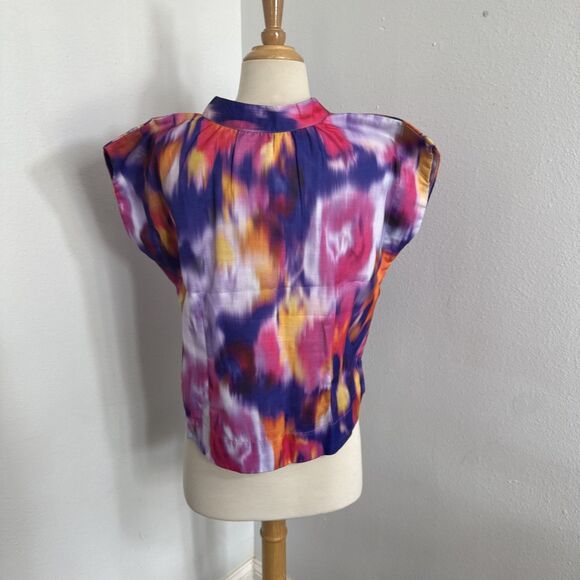 HT 360 Crop Top Women‎ Small Boxy Purple Blouse - Picture 5 of 10